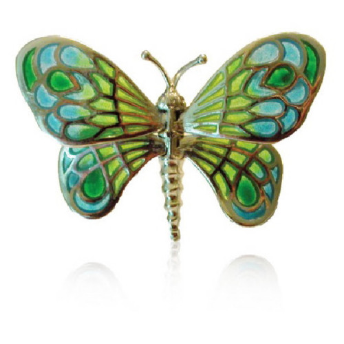 Broche Art Nouveau mariposa. Plata