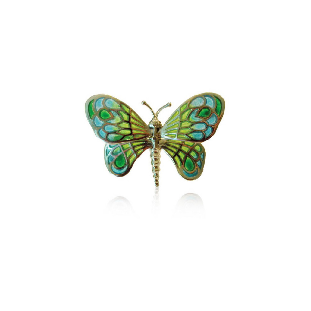 Broche Art Nouveau mariposa. Plata